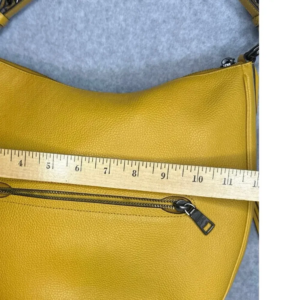 Coach Sutton Hobo Bag Polished Pebble Leather Yellow Cherry Charm 35593